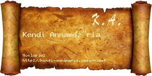 Kendi Annamária névjegykártya